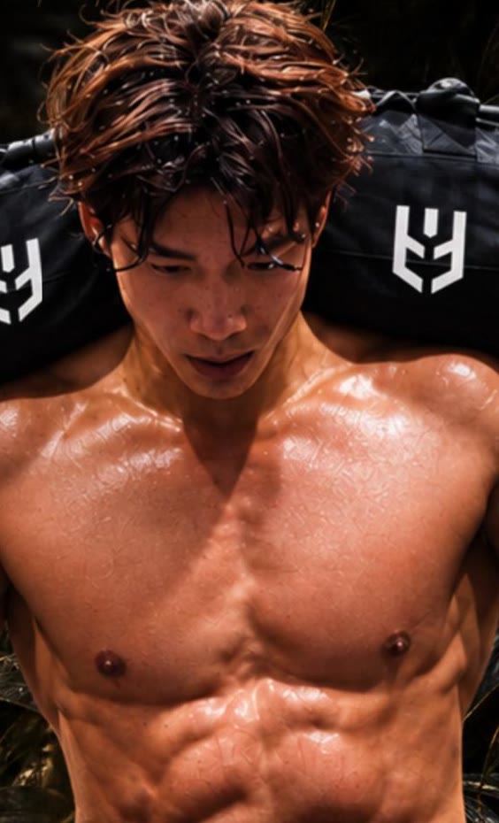 Hong Beom Seok carrying a HUNTR sandbag
